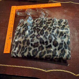 Leopard print vinyl tote
